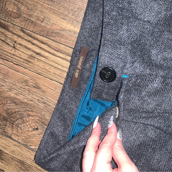 Y2k Alex Gaines sailor wool pants blend silk trousers boho fall casual $450 - Picture 3 of 8